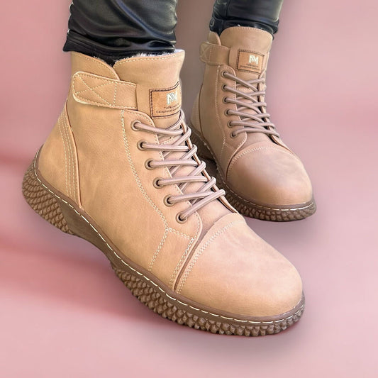 Дамски бежови боти - Scarlett - Beige