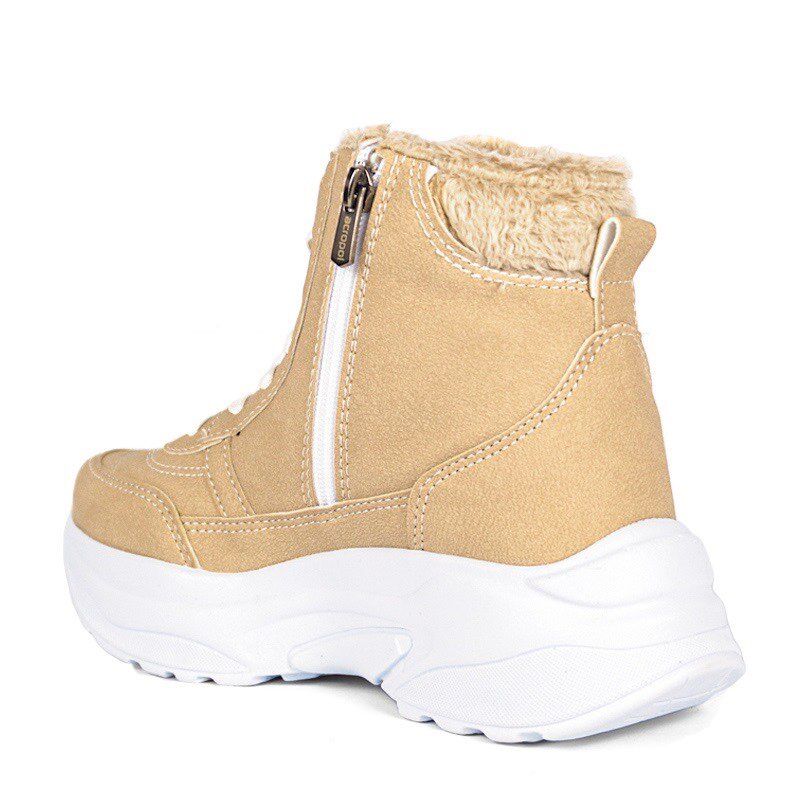 Дамски бежови  боти - Snow - Beige