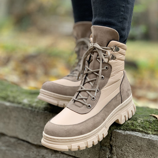 Дамски бежови боти - Zarina -  Beige