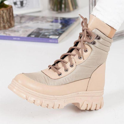 Дамски бежови боти - Zarina -  Beige