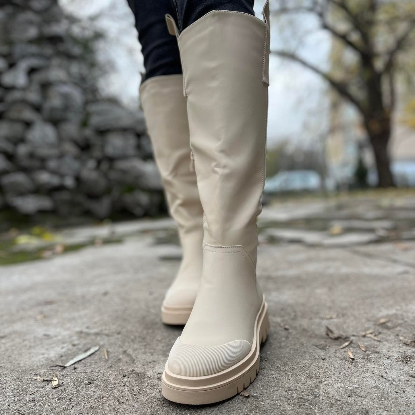 Дамски бежови ботуши - Anevay - Beige