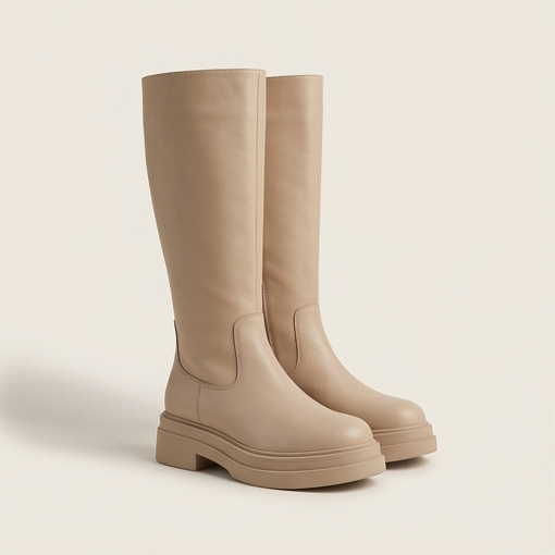 Дамски бежови ботуши - Venera  - Beige