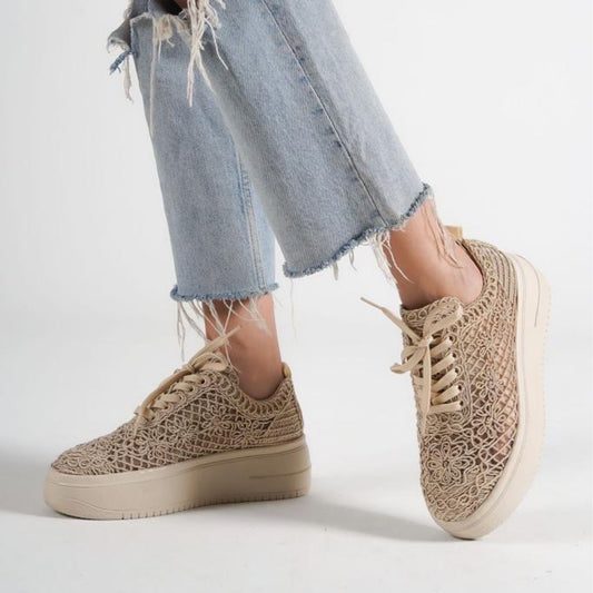 Дамски бежови кецове - Lindsey - Beige