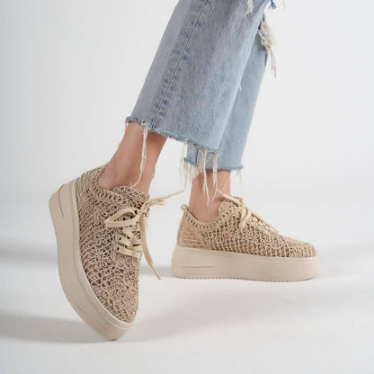 Дамски бежови кецове - Lindsey - Beige