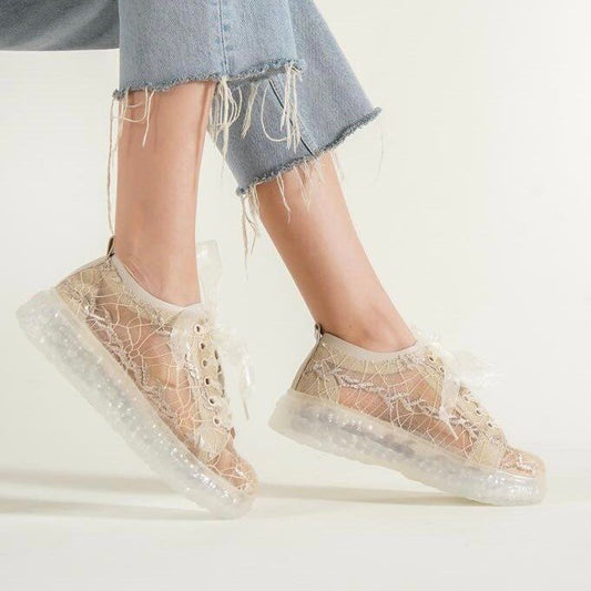 Дамски бежови кецове - Valery - Beige