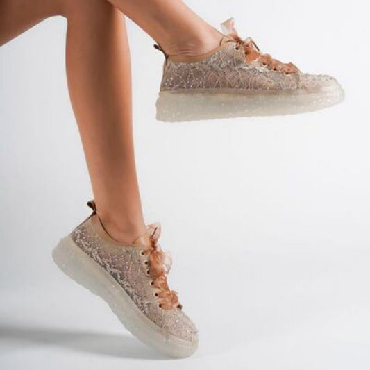 Дамски бежови кецове - Valley - Beige