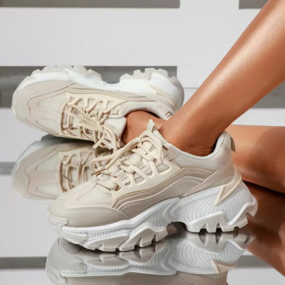 Дамски бежови маратонки - Allison - Beige