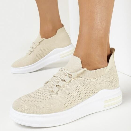 Дамски бежови маратонки - Ambrea - Beige