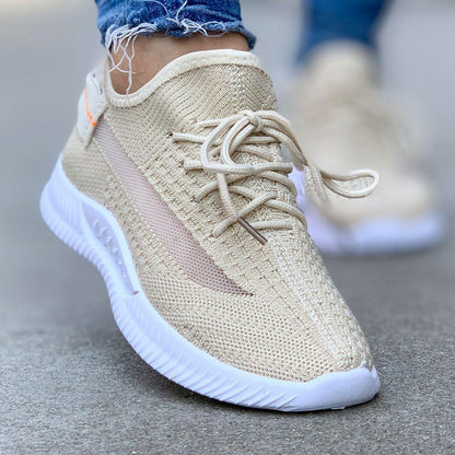 Дамски бежови маратонки - Amelie - Beige