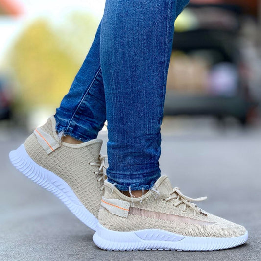 Дамски бежови маратонки - Amelie - Beige