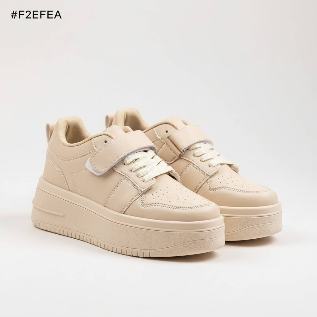 Дамски бежови маратонки Barbara Beige | Еко кожа | Размери 36–40