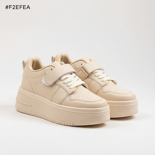 Дамски бежови маратонки Barbara Beige | Еко кожа | Размери 36–40