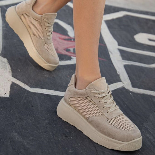 Дамски бежови маратонки - Cailyn - Beige