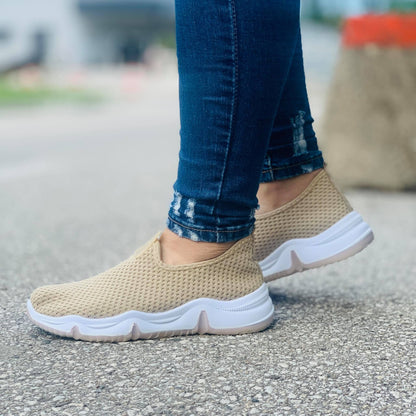 Дамски бежови маратонки - Chailyn - Beige