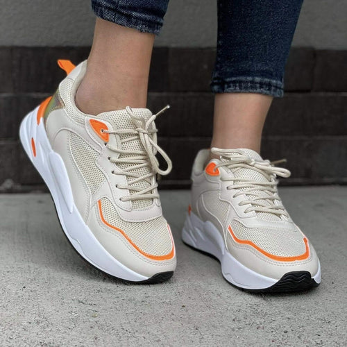 Дамски бежови маратонки - Damali - Beige