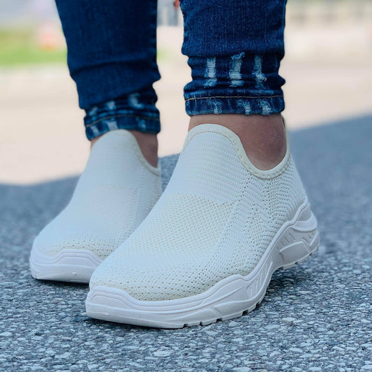 Дамски бежови маратонки - Ilies - Beige