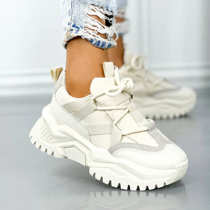 Дамски бежови маратонки - Leilani - Beige