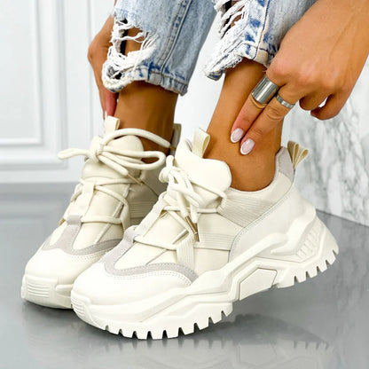 Дамски бежови маратонки - Leilani - Beige