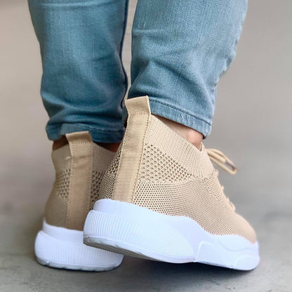 Дамски бежови маратонки - Lisa - Beige