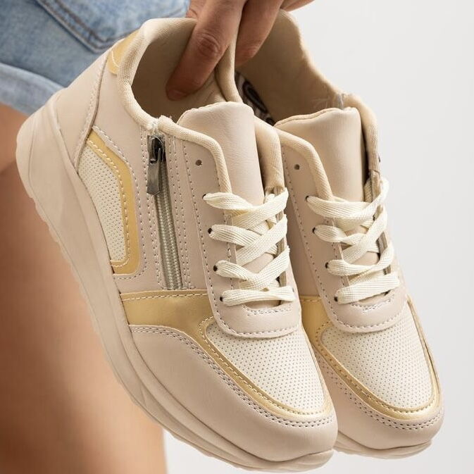 Дамски бежови маратонки - Mya - Beige