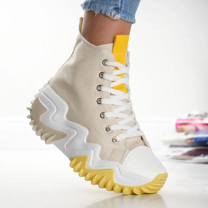 Дамски бежови маратонки - Paula - Beige