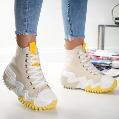 Дамски бежови маратонки - Paula - Beige