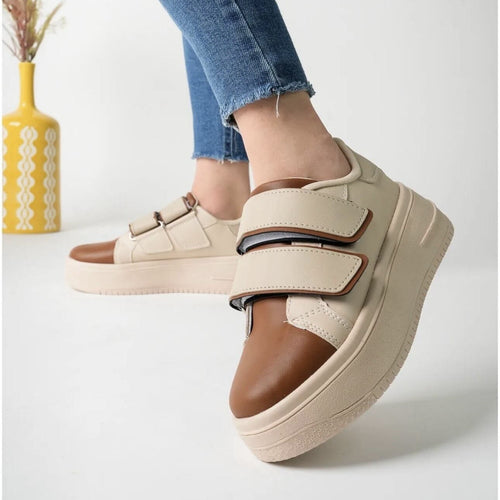 Дамски бежови маратонки - Pauline - Beige - Brown