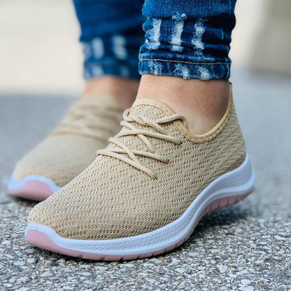 Дамски бежови маратонки - Stella - Beige