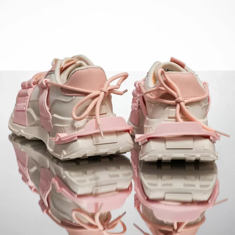 Дамски бежови маратонки - Tracy - Beige - Pink