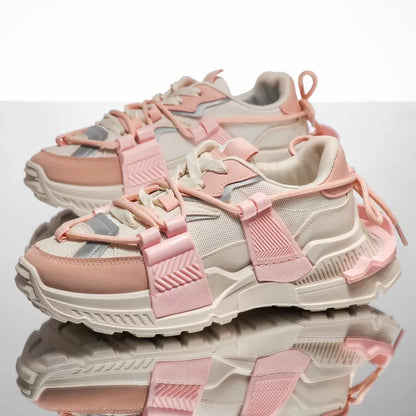 Дамски бежови маратонки - Tracy - Beige - Pink