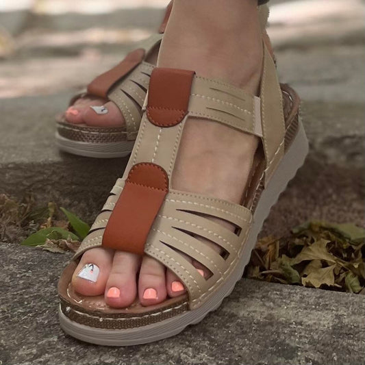 Дамски бежови сандали - Kaira - Beige