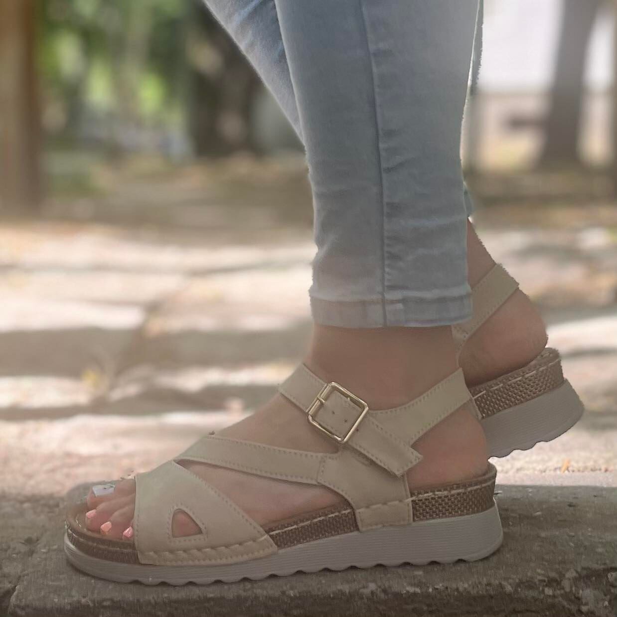 Дамски бежови сандали - Kristen - Beige