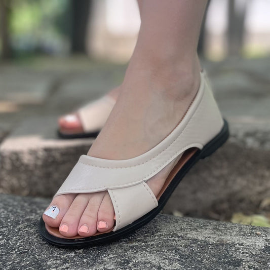 Дамски бежови сандали - Mikaya - Beige