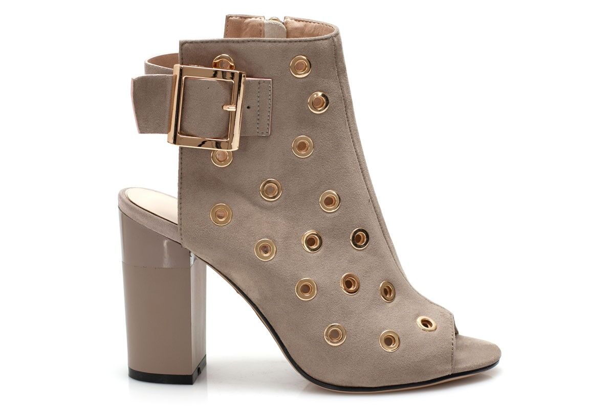 Дамски бежови  сандали на ток - Hazel  - Beige