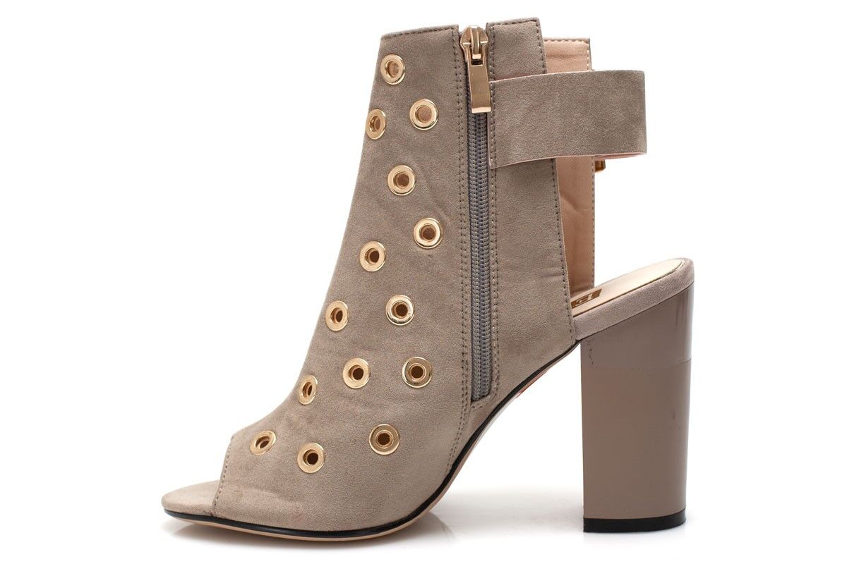 Дамски бежови  сандали на ток - Hazel  - Beige