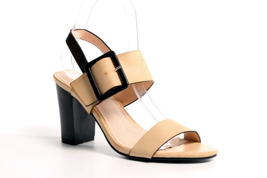 Дамски бежови сандали на ток - Nascha - Beige