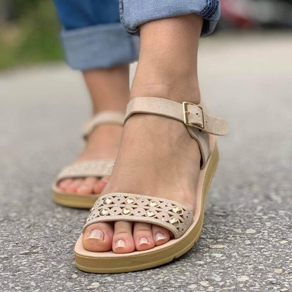 Дамски бежови  сандали - Romi - Beige