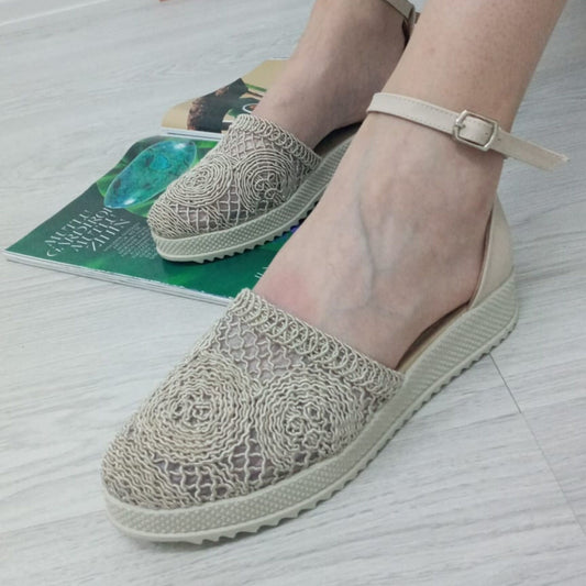 Дамски бежови сандали - Tania - Beige