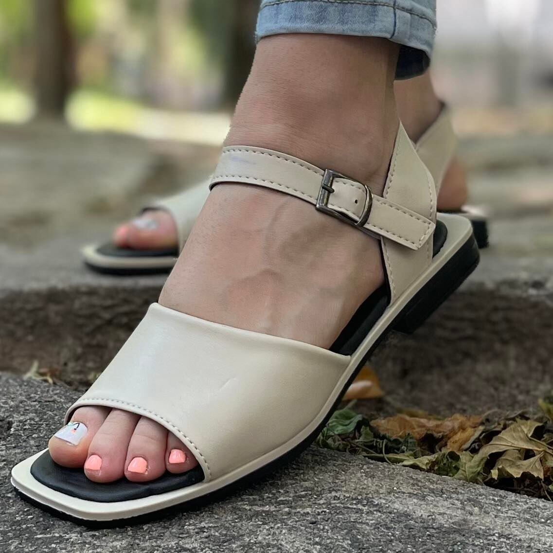 Дамски бежови сандали - Tiffany - Beige