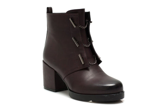 Дамски  боти на ток в цвят бордо - Norèll - Burgundy