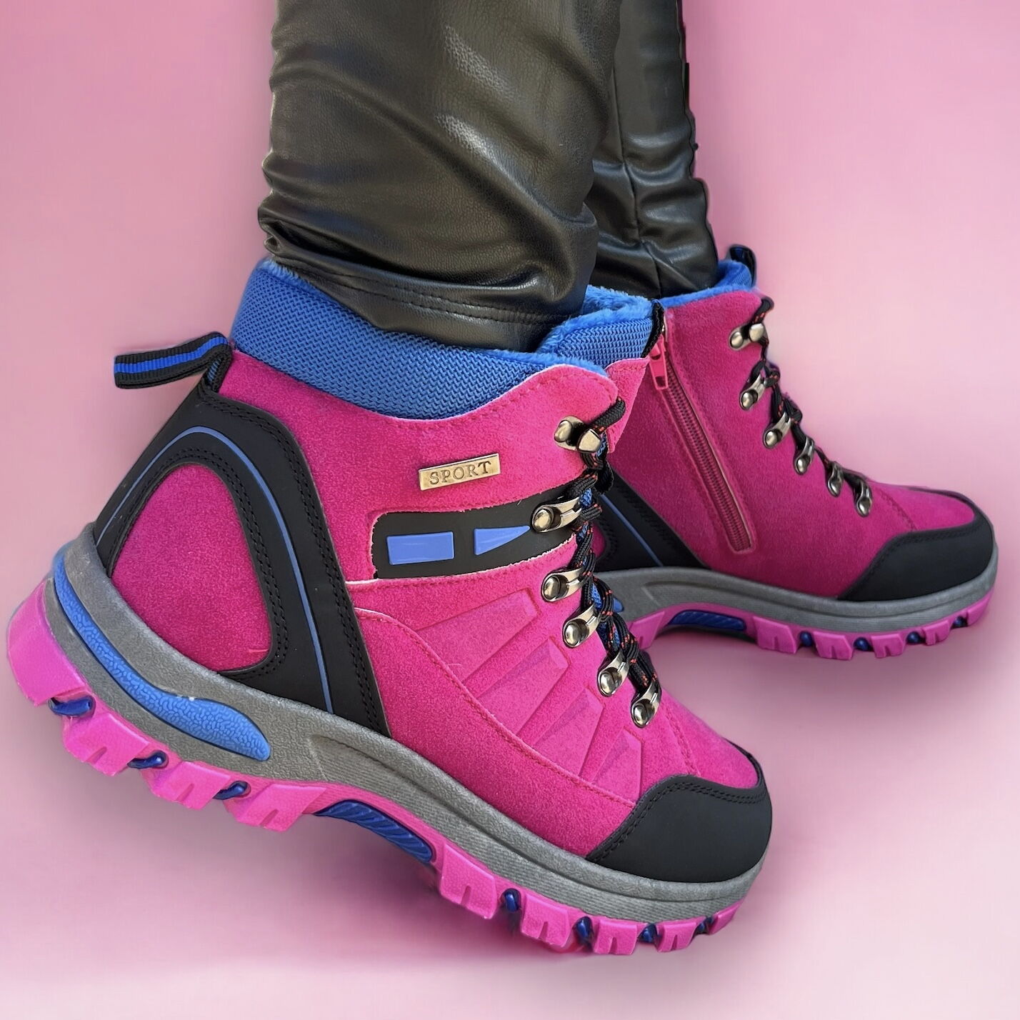 Дамски боти в цикламен цвят - Layla - Fuxia