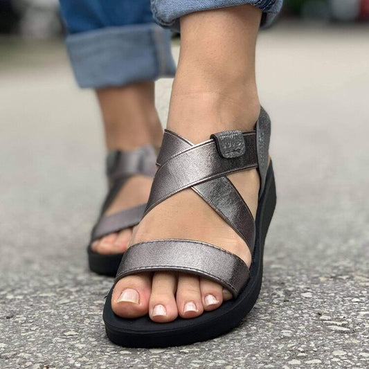 Дамски бронзови сандали - Nadiya - Tarnish