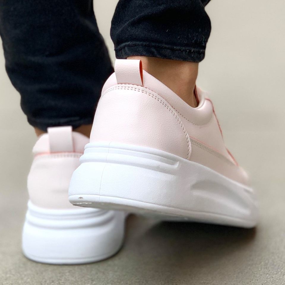 Дамски бяло-оранжеви кецове  - Olivia - White-Orange