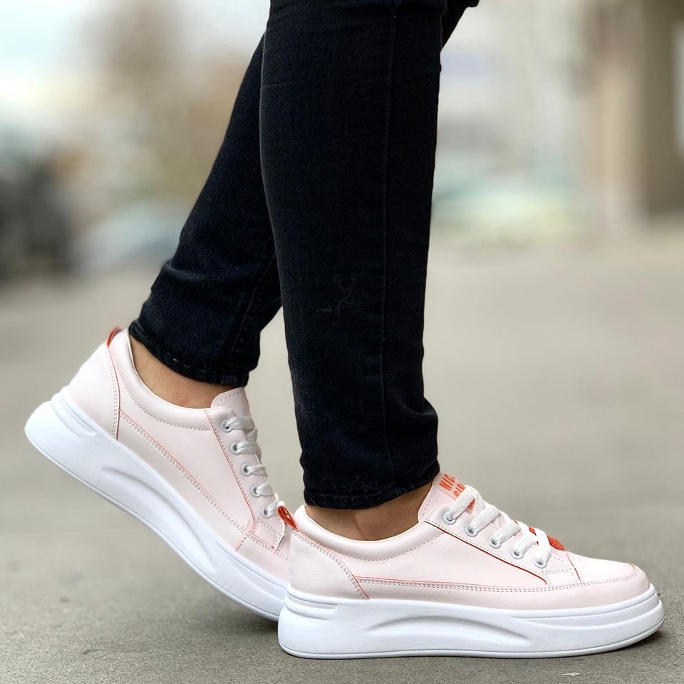 Дамски бяло-оранжеви кецове  - Olivia - White-Orange