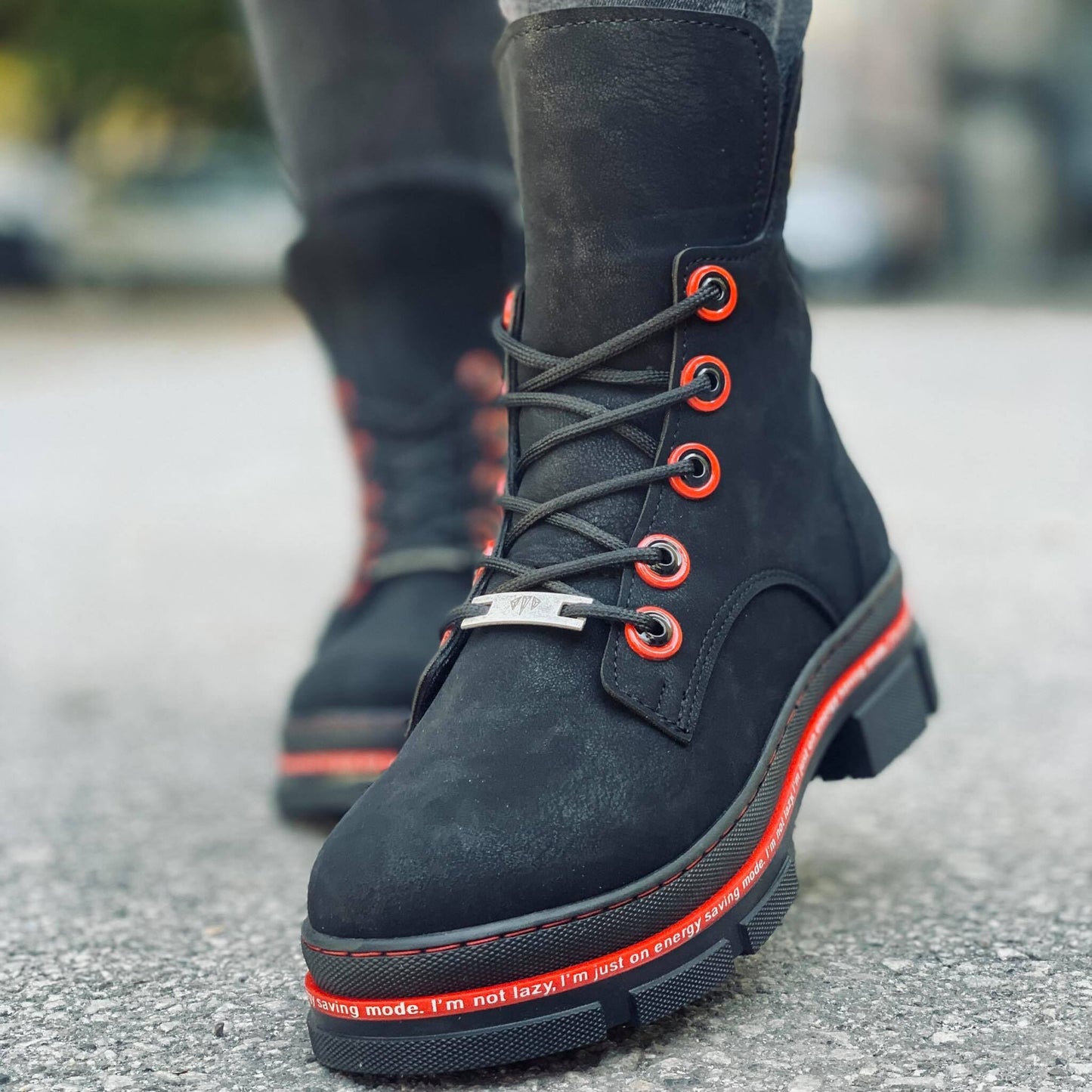 Дамски черни апрески - Missy - Black - Red