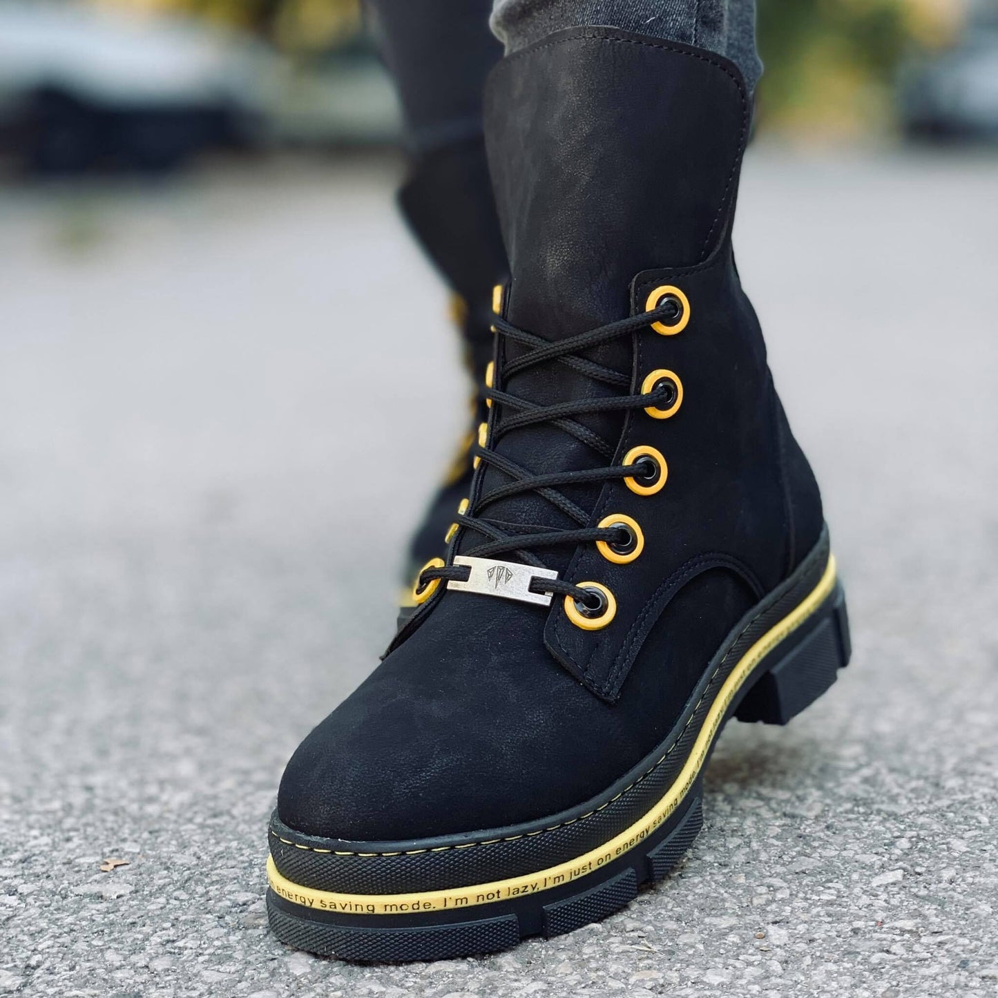 Дамски черни апрески - Missy - Black - Yellow