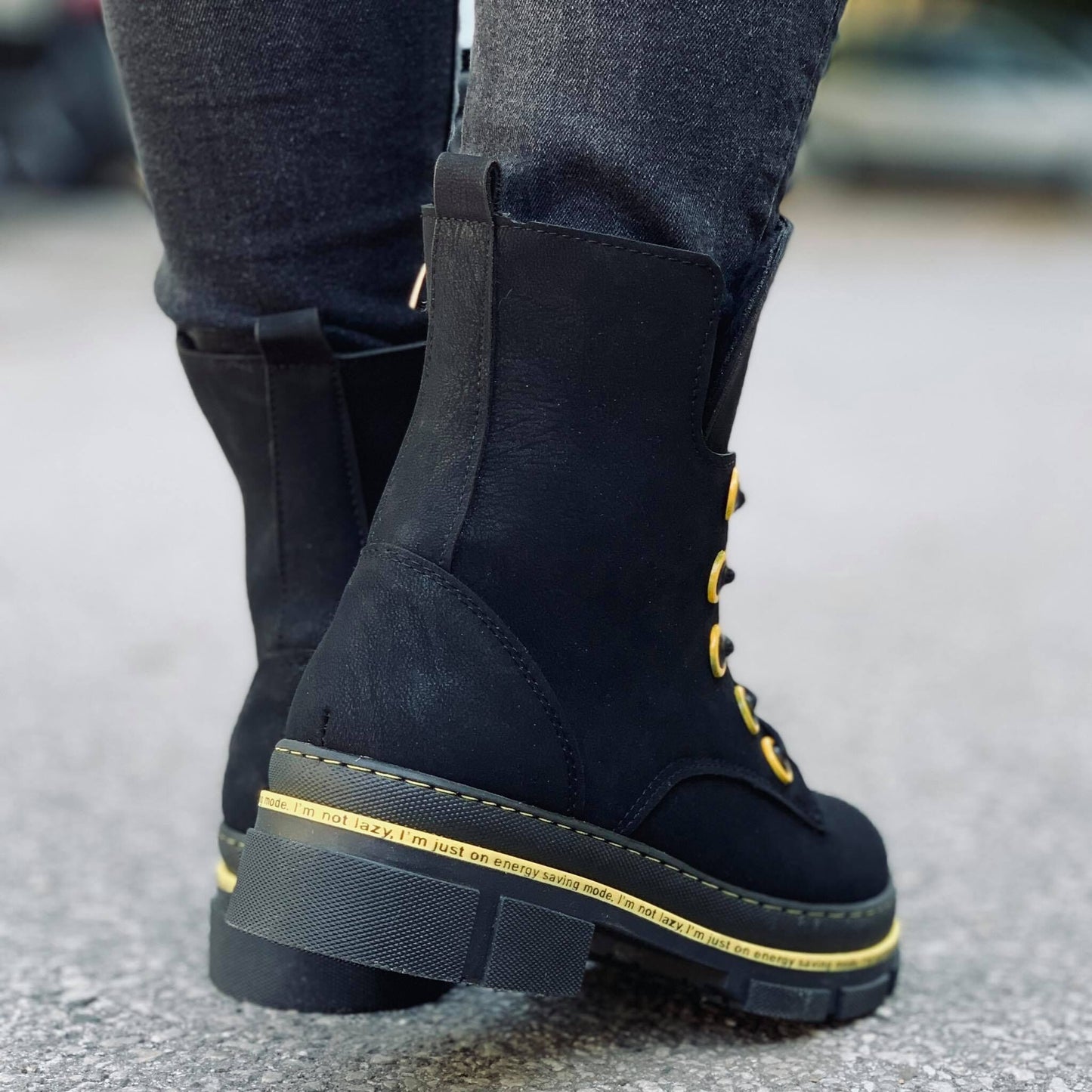 Дамски черни апрески - Missy - Black - Yellow