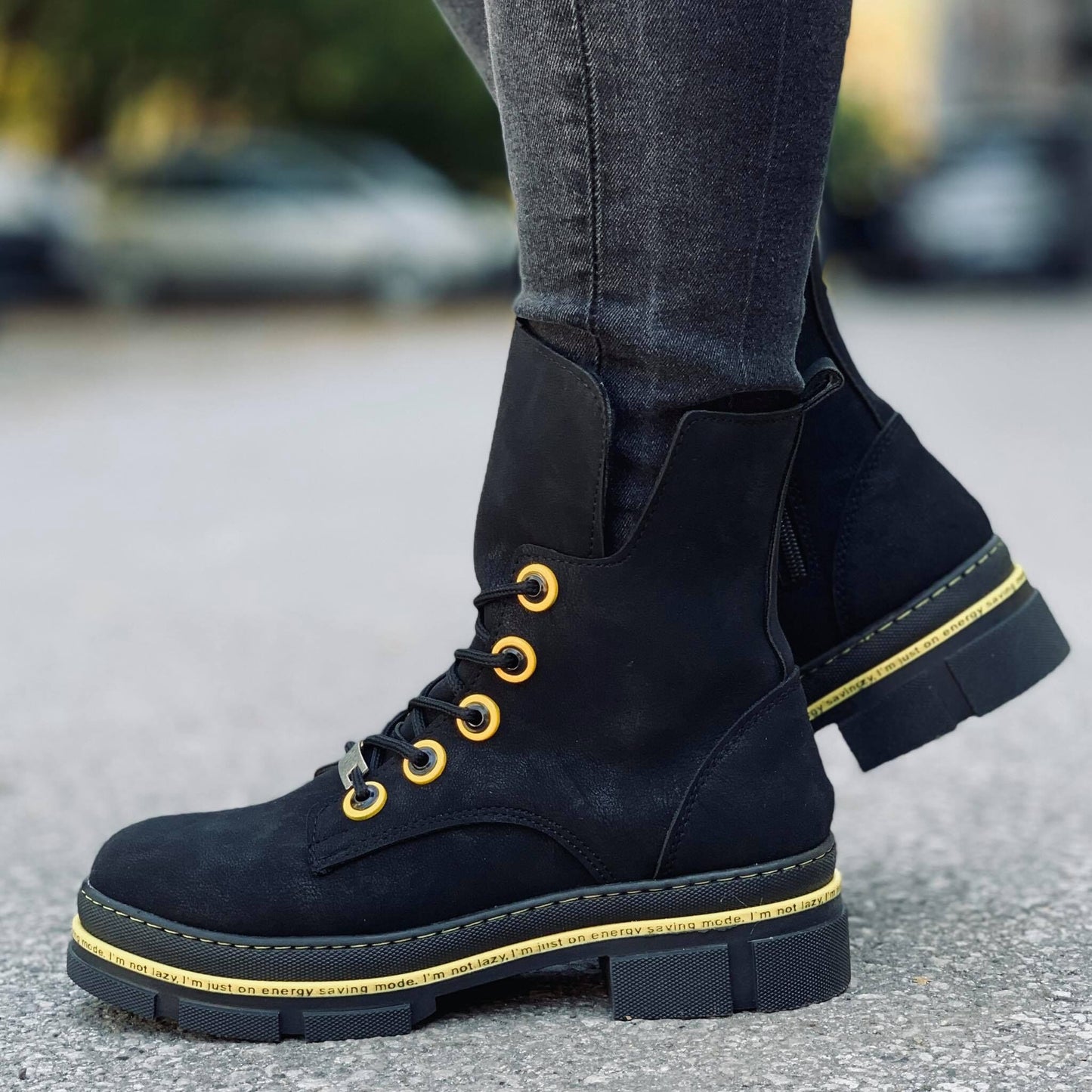 Дамски черни апрески - Missy - Black - Yellow