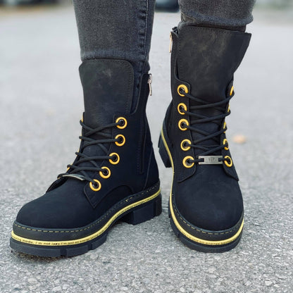 Дамски черни апрески - Missy - Black - Yellow