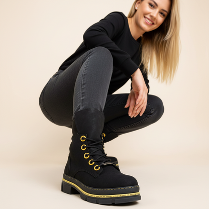 Дамски черни апрески - Missy - Black - Yellow